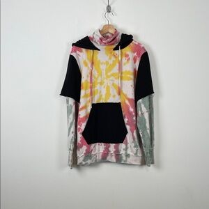 The Laundry Room Tie-Dye Sweetwear Hoodie Sweatshirt Lagenlook Men's M Oversized